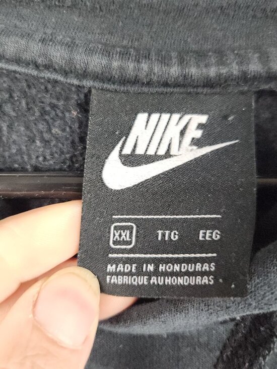 Nike Sportswear Club Fleece Hoodie Men's 2XL Black Faded Pullover Sweatshirt - Picture 4 of 9